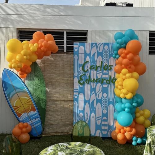 155pcs Surf Up Balloon Garland Kit for Beach Parties and Baby Showers