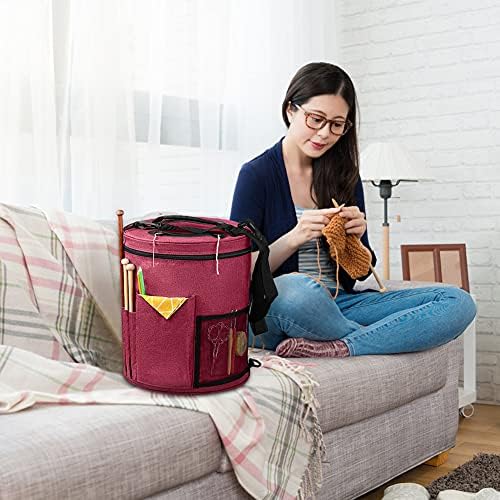 SumDirect Yarn Storage Bag Portable Knitting Tote