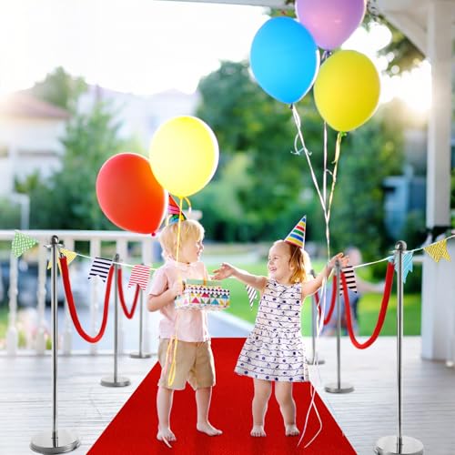 8 Piece Red Carpet Decor with Poles and Velvet Ropes