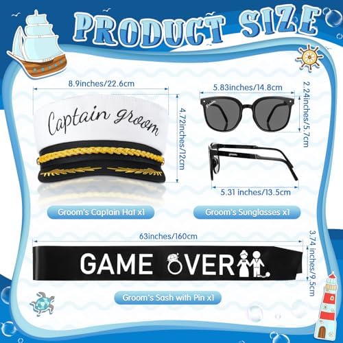 JaGely 3 Pcs Bachelor Party Accessories for Groom Set 1