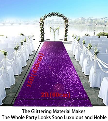 Partisout Royal Purple Sequin Aisle Runner 2ft x 15ft