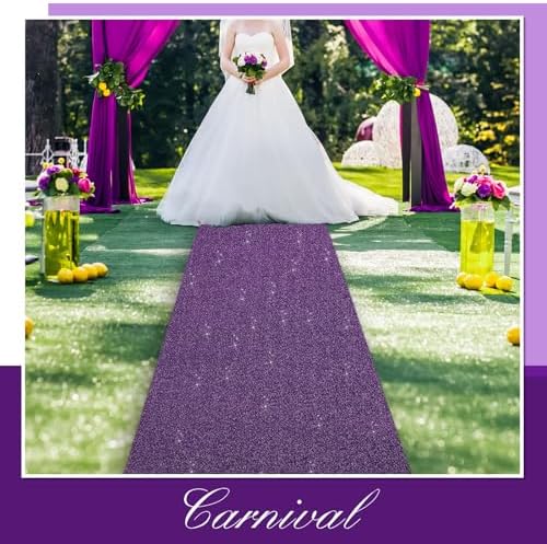 Shihanee Purple Glitter Aisle Runner 2x15ft