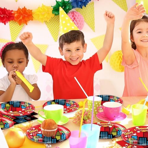 40 Pack Superhero Birthday Party Decorations