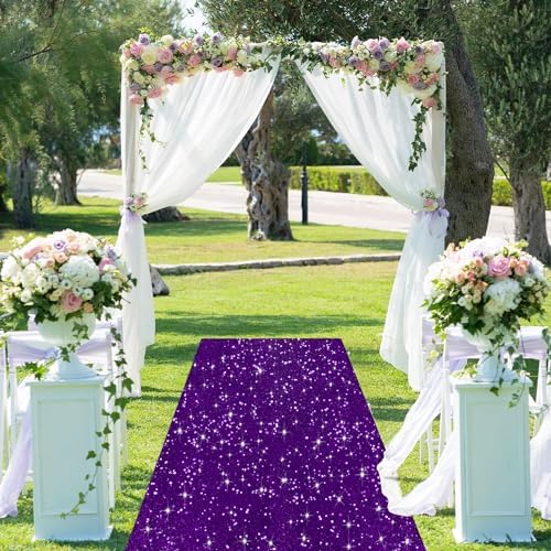 Purple Sequin Aisle Runner 4x20FT Wedding Carpet