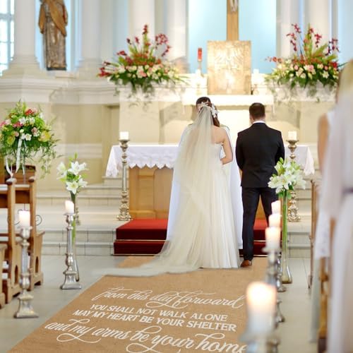Tudomro 40 Inch x 50 Ft Natural Jute Wedding Aisle Runner