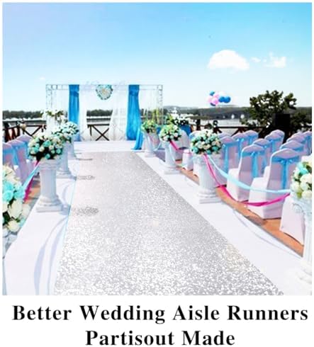 Glitter Aisle Runner for Weddings 2ft x 15ft Sequin Carpet