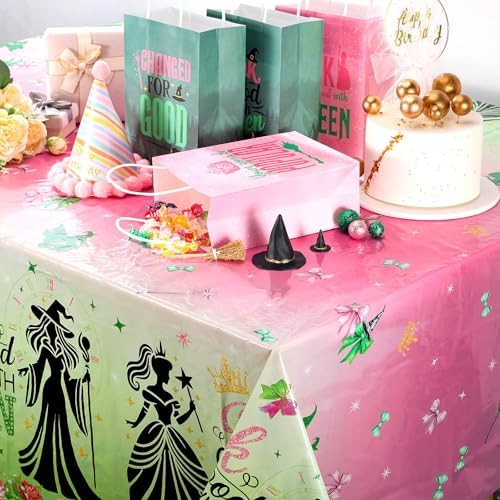 Booson 3Pcs Witch Party Tablecloth Pink Green Decorations