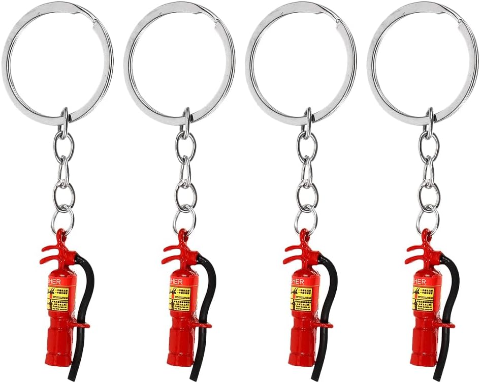 LUOZZY 4pcs Firefighter Keychain Extinguisher Charm Party Favors