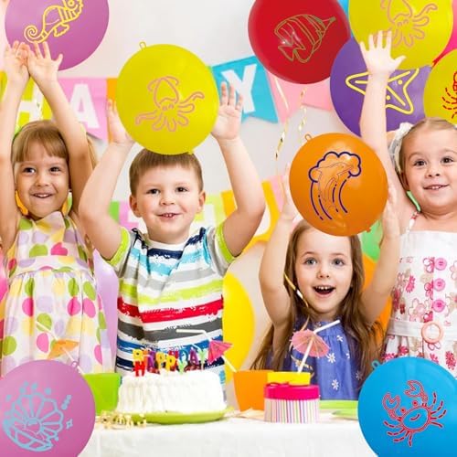 24 Pcs Sea Animals Punch Balloons Ocean Party Decorations