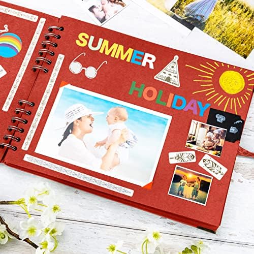 Bstorify Square Scrapbook Album 50 Pages Red