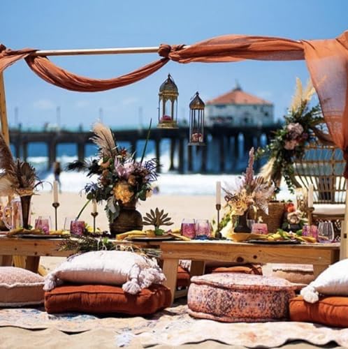ByFern Studio 60ft Terracotta Orange Rust Cheesecloth Table Runners