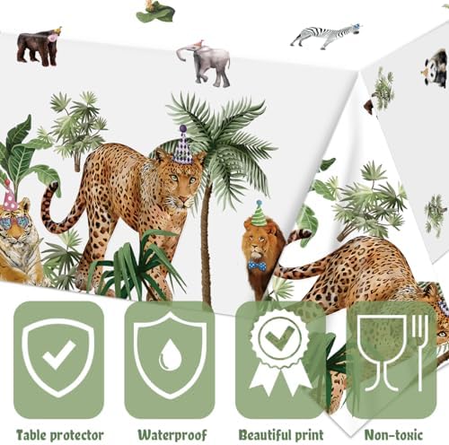 Haimimall Jungle Safari Tablecloths 3Pcs Set