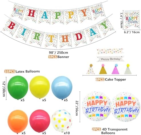 212 PCS Rainbow Party Decor Kit for 20 Guests