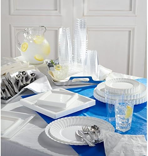 Genuine Joe GJO10325 Plastic Table Cover 108x54 Blue Pack of 6