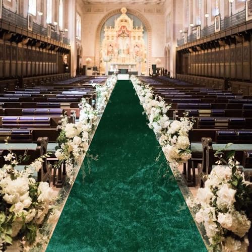 Emerald Green Velvet Aisle Runner 24in x 15ft
