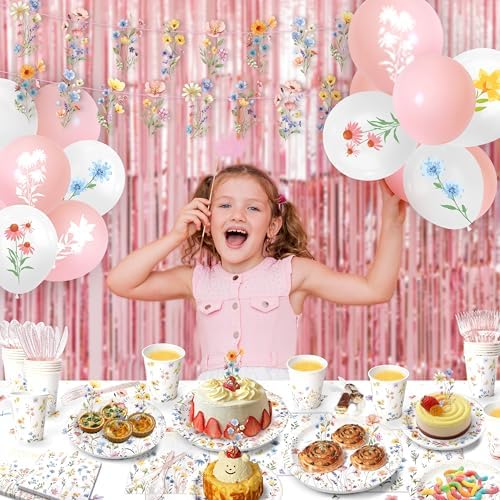 202PCS Wildflower Party Decor Set for 24 Guests