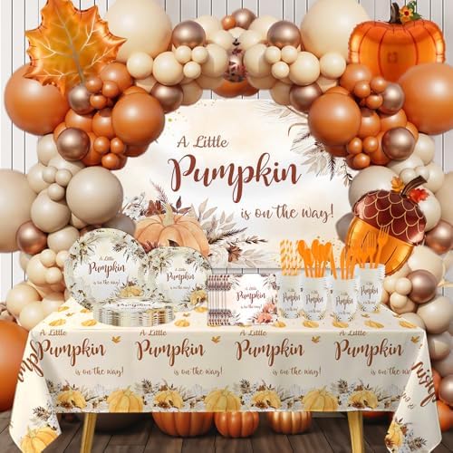 MEHOFOND Fall Boho Pumpkin Baby Shower Tablecloth - 3 Pack