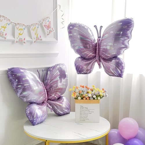 144Pcs Pastel Butterfly Balloon Arch Kit for Spring Decorations