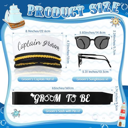 JaGely 3 Pcs Bachelor Party Accessories for Groom Set