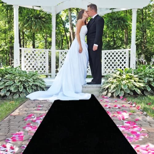 FUHSY Black Velvet Aisle Runner 4FTx15FT Wedding Carpet