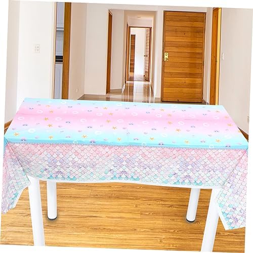 IMIKEYA Mermaid Themed Party Tablecloth for Birthday Celebrations