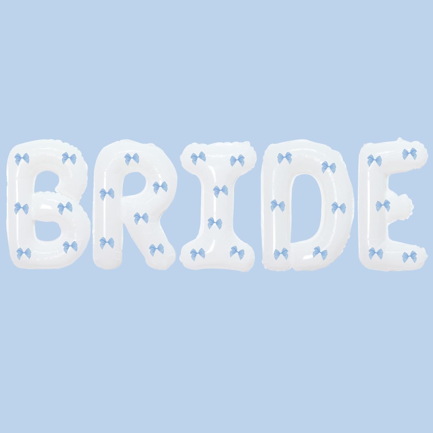 BRIDE Letter Balloons Blue Bows Set 40 Inch