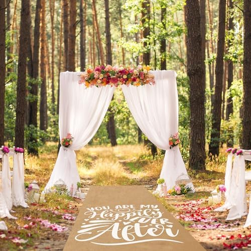 Tudomro 40 Inch x 50 Ft Natural Burlap Wedding Aisle Runner 1