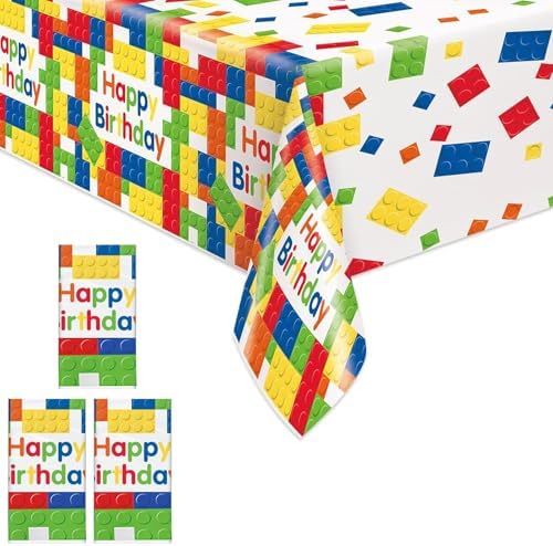 OQOQ Building Block Tablecloth Set of 3 - 54x108 Inches White