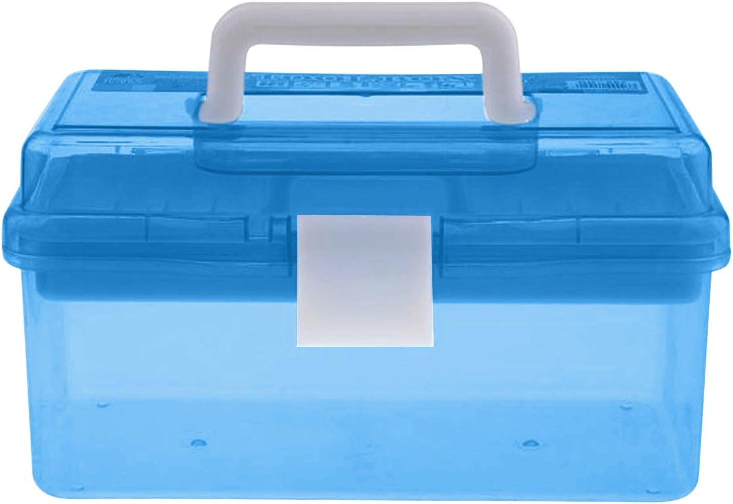 Plastic Storage Box with Removable Tray and Handle
