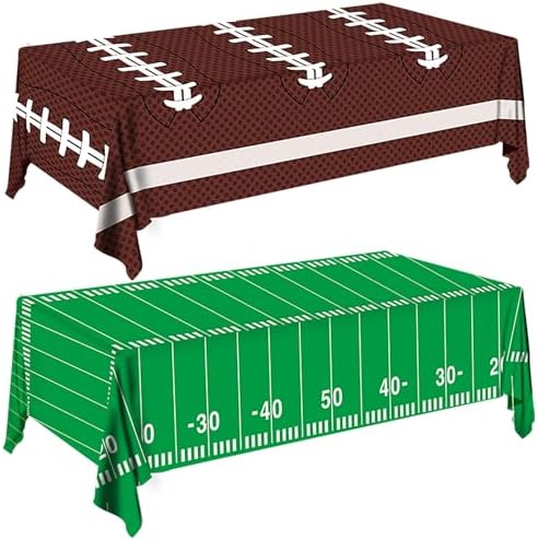 2pcs Football Tablecloth for Game Day Decorations 54x108 Inch