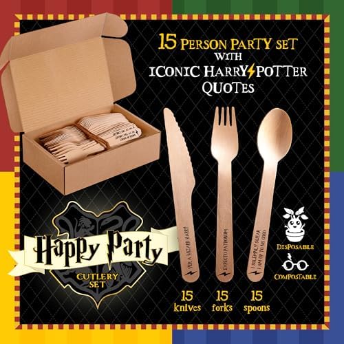 Harry Potter Themed Disposable Cutlery Set - 45pcs