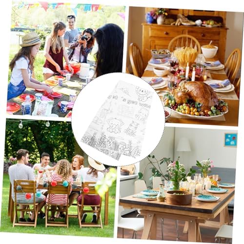 HOMSFOU Birthday Zoo Theme Paper Tablecloth for Parties