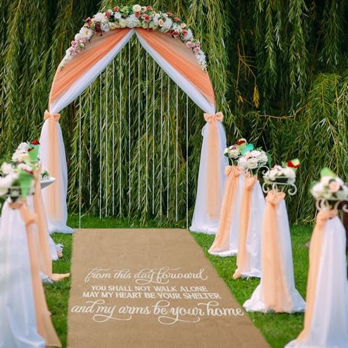 Tudomro 40 Inch x 100 Ft Burlap Wedding Aisle Runner