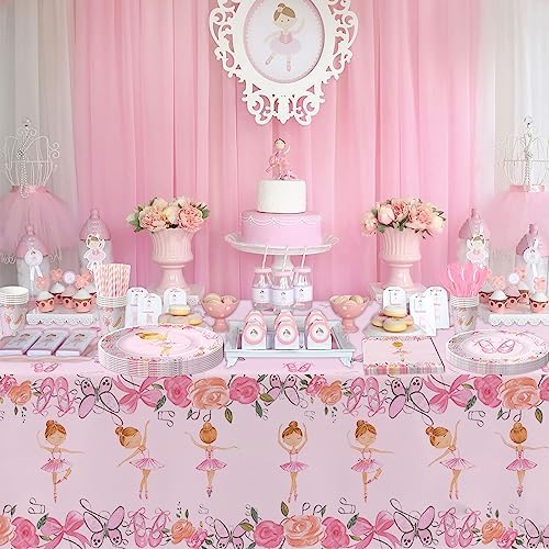 Xigejob Ballerina Party Tablecloth Set 3 Pack 54x108 Inches