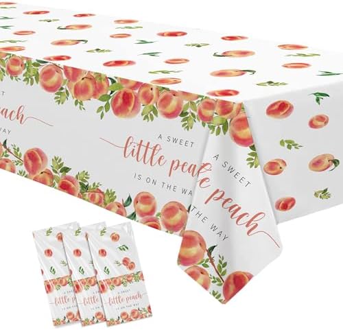 Peach Themed Baby Shower Tablecloth Set 3 Pack