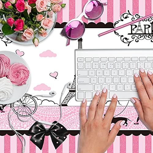 Irenare Paris Theme Pink Tablecloth for Girls Party Decorations