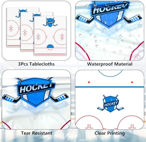 Ice Hockey Table Cover Set 3 Pack 86x51 Inches