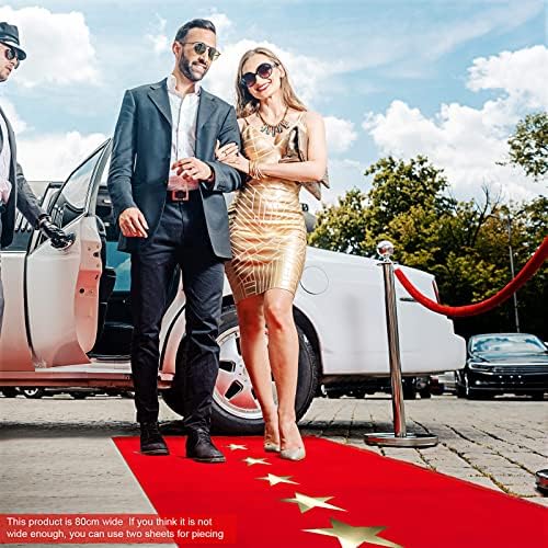 Shappy Red Carpet Runner with 20 Paper Stars 26x164ft