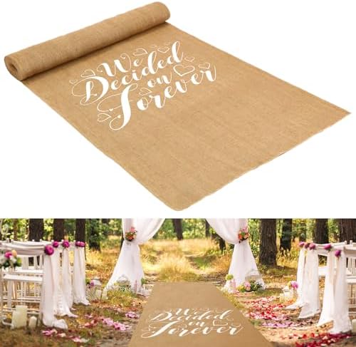 Tudomro 40 Inch x 50 Ft Natural Jute Burlap Wedding Aisle Runner