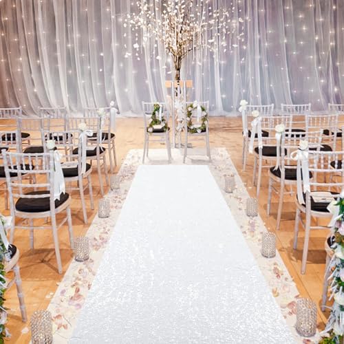 PartyDelight Sequin Wedding Aisle Runner 4FTx15FT