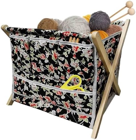 Gkesgm Yarn Crochet Knitting Organizer with 3 Side Pockets