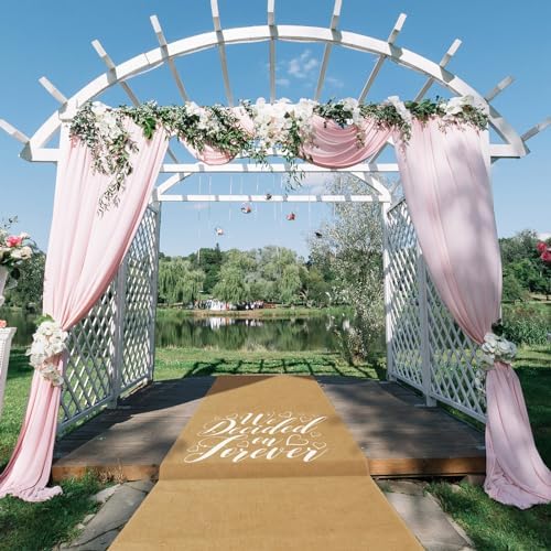 Tudomro 40 Inch x 50 Ft Natural Jute Burlap Wedding Aisle Runner