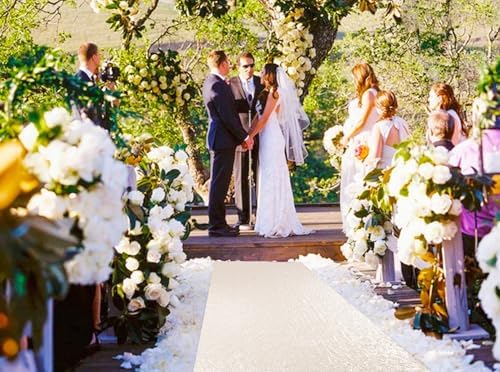 ShiDianYi Ivory Sequin Aisle Runner Wedding 2ft x 15ft