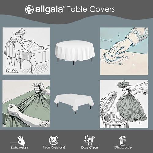 Allgala 12-Pack Premium Plastic Table Covers Red 54x108