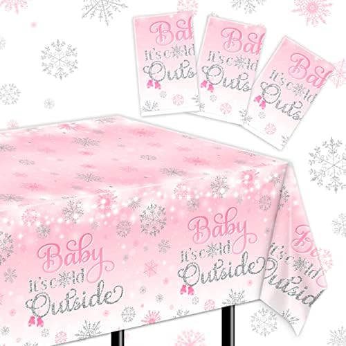 CMUSKO Baby Its Cold Outside Tablecloths 3Pcs Winter Wonderland Decorations