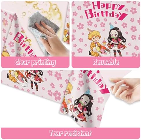2Pcs Demon Tablecloth Disposable Tablecover for Birthday Party Decorations
