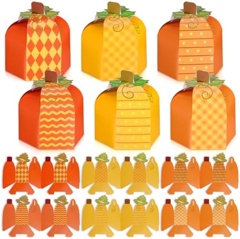 Cholemy 30 Pcs Pumpkin Party Favor Box