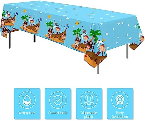 Pirate Party Tablecloth Set for Kids 3 Pack