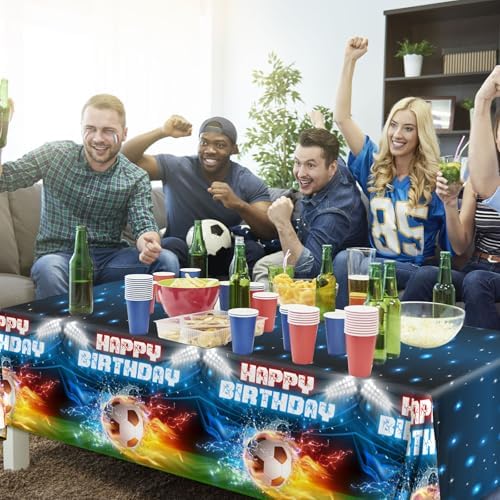 3Pcs Soccer Table Cloth Soccer Birthday Decorations