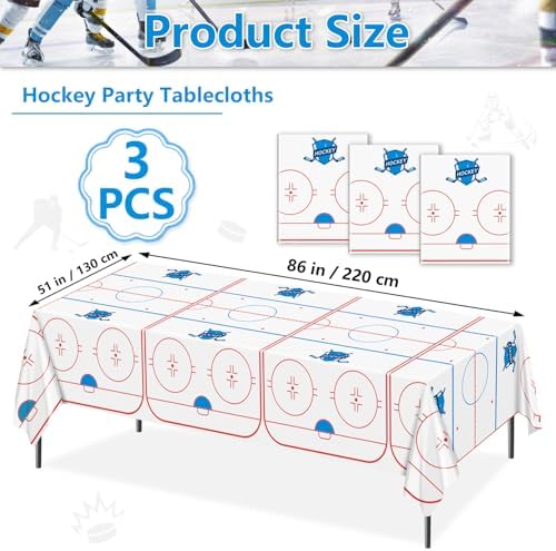 Ice Hockey Table Cover Set 3 Pack 86x51 Inches